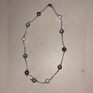 Silver and Pearl Necklace with Delicate Chain